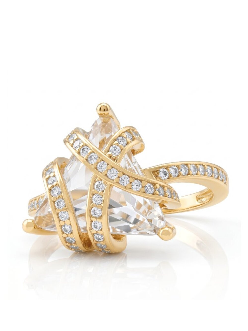 Gold Trillion Ring, Charmed Aroma, 925 Sterling Silver finished in 10k gold